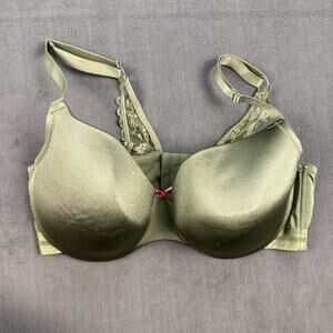 40DD Cacique Smooth Balconette Forest Green Bra Underwire Lace Lane Bryant